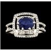 Image 2 : 1.81 ctw Sapphire and Diamond Ring - 14KT White Gold
