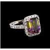 Image 1 : 5.00 ctw Ametrine and Diamond Ring - 14KT White Gold