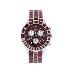 Christian Dior Stainless Steel and Burgundy Ceramic Men's Watch