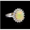 Image 1 : 2.35 ctw Opal and Diamond Ring - 14KT White Gold