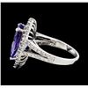 Image 4 : 4.16 ctw Tanzanite and Diamond Ring - 14KT White Gold