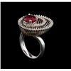 Image 4 : 14KT White Gold 2.58 ctw Ruby and Diamond Ring