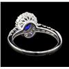 Image 4 : 1.08 ctw Sapphire and Diamond Ring - 14KT White Gold