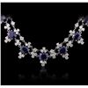 Image 1 : 14KT White Gold 13.78 ctw Sapphire and Diamond Necklace