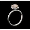 Image 5 : 1.18 ctw Morganite and Diamond Ring - 14KT White Gold
