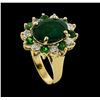 Image 4 : 4.04 ctw Emerald, Tsavorite and Diamond Ring - 14KT Yellow Gold