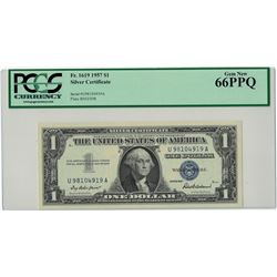 1957 PCGS GN 66PPQ $1 Silver Certificate