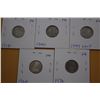 Image 1 : 1918; 1940; 1947ML; 1968; 1974 Cdn. Ten Cent Coins