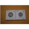 Image 1 : 1902; 1905 Cdn. Twenty-five Cent Coins