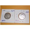Image 1 : 1899; 1912 Nfld. Twenty Cent Coins - .925 Silver - Good