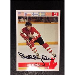 1976 AUTOGRAPHED BOBBY ORR TEAM CANADA HOCKEY TRADING CARD CANADA CUP