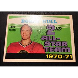 AUTOGRAPHED 1970-71 BOBBY HULL 2ND ALL-STAR TEAM O-PEE-CHEE HOCKEY TRADING CARD
