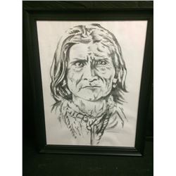SIGNED FRAMED NATIVE ART PRINT BY HUBERT BILLY 2016