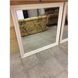 LARGE WOOD FRAMED WALL MIRROR