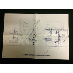 STAR WARS 3 LUKES SKYHOPPER/ GARAGE SCENE BLUEPRINTS COPYRIGHT 1977
