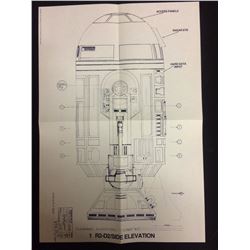 STAR WARS 1 R2-D2/ SIDE ELEVATION BLUEPRINTS COPYRIGHT 1977