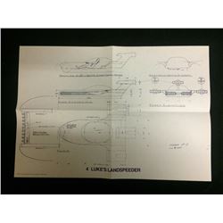 STAR WARS 4 LUKES LANDSPEEDER BLUEPRINTS COPYRIGHT 1977