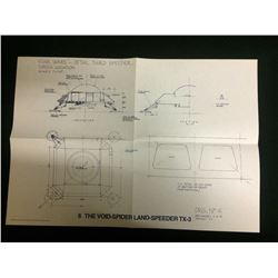 STAR WARS 6 THE VOID-SPIDER LAND SPEEDER TX-3 BLUEPRINTS COPYRIGHT 1977