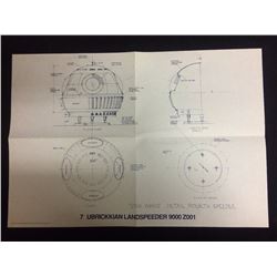 STAR WARS 7 UBRICKKIAN LANDSPEEDER 9000 Z001 BLUEPRINTS COPYRIGHT 1977