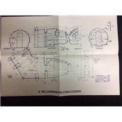 STAR WARS 9 MILLENIUM FALCON / COCKPIT BLUEPRINTS COPYRIGHT 1977