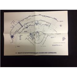 STAR WARS 11 DEATH STAR INTERIOR/ INNER CHASMAND CORRIDORS BLUEPRINTS COPYRIGHT 1977