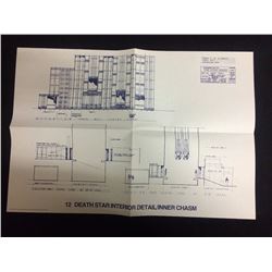 STAR WARS 12 DEATH STAR INTERIOR DETAIL INNER CHASM BLUEPRINTS COPYRIGHT 1977
