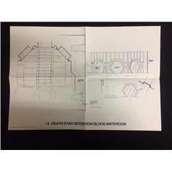 STAR WARS 14 DEATH STAR DETENTION BLOCK/ ANTEROOM BLUEPRINTS COPYRIGHT 1977