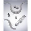 Image 1 : A SUITE OF DIAMOND JEWELRY COMPRISING A NECKLACE COMPOSED OF A SERIES OF GRADUATED STYLIZED