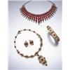 Image 1 : A SUITE OF RUBY AND DIAMOND JEWELRY COMPRISING A FRINGE NECKLACE SET THROUGHOUT WITH A GRAD
