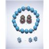 Image 1 : MARGHERITA BURGENER A PAIR OF TURQUOISE AND DIAMOND EARCLIPS AND RING EACH EARCLIP DESIG