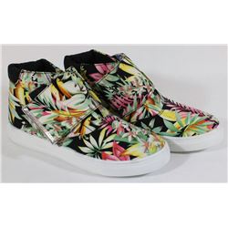 BLACK MULTI FABRIC SNEAKER HIGHTOP - SIZE 10