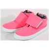 Image 1 : NEON PINK FABRIC HIGHTOP SNEAKERS - SIZE 7