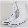 Image 1 : WHITE CANVAS MID CALF HIGH TOP - SIZE 8