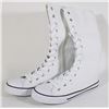 Image 1 : WHITE CANVAS MID CALF HIGH TOP - SIZE 7.5