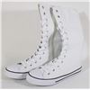Image 1 : WHITE CANVAS MID CALF HIGH TOP - SIZE 7.5