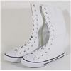 Image 1 : WHITE CANVAS MID CALF HIGH TOP - SIZE 7