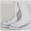 Image 1 : WHITE CANVAS MID CALF HIGH TOP - SIZE 8.5