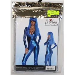 METALLIC ZIPFRONT CATSUIT COSTUME - SIZE XS/SM