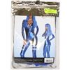 Image 1 : METALLIC ZIPFRONT CATSUIT COSTUME - SIZE XS/SM