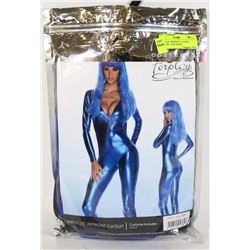METALLIC ZIPFRONT CATSUIT COSTUME - SIZE XS/SM