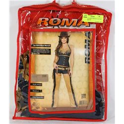 5 PCE WILD WEST WENCH COSTUME - SIZE MEDIUM