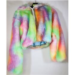 RAINBOW BOLERO FUZZY JACKET - M/L