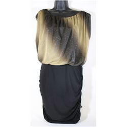LADIES BLK&GLD BALLOON TOP DRESS - SIZE 3XL
