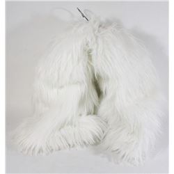 WHITE LIGHT UP RAINBOW TRIM LEG WARMERS