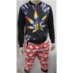 MENS BLACK 420 ZIPUP JACKET - SIZE MEDIUM