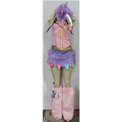 5 PIECE RAINBOW DINOSAUR COSTUME - SIZE MEDIUM