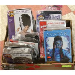 FLAT OF 8 COSTUME WIGS