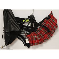 3 PC RED & BLACK SCHOOLGIRL SET - SIZE SM/MED