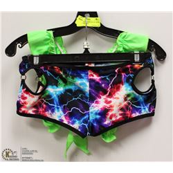 2 PC RAINBOW LIGHTNING & GREEN SET SIZE MED/LAR