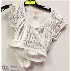 WHITE & SILVER DANCE TOP & BOTTOMS - SZ MED/LAR